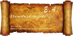 Ehrenfeld Anikó névjegykártya
